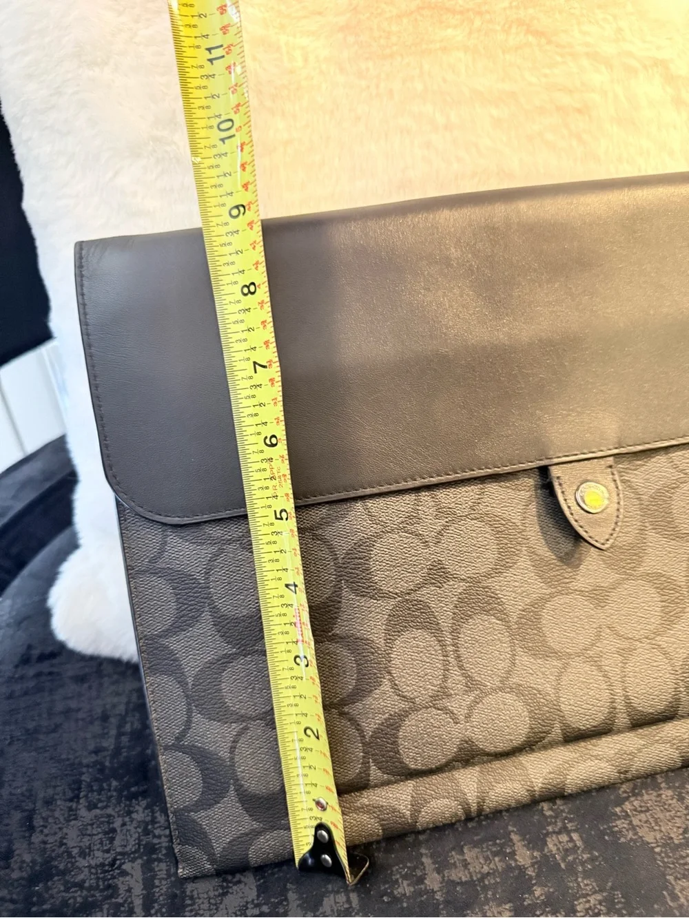 Coach Black Charcoal Signature Canvas Clutch